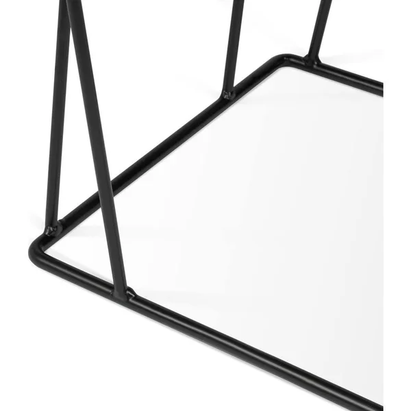 Temahome Helix 20x20 Side Table, Oak, Black Lacquered Steel