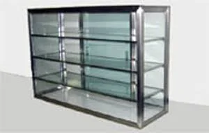 Carib 11S - 3 Compartment Sliding Door Display Case 10x22 x 24x22