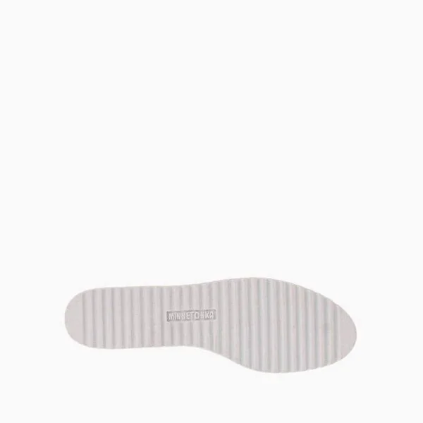 Women's Minnetonka Deerskin Gore Front Crepe Sole - Size: 10, White