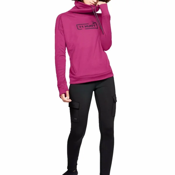 Under Armour Women's Tech Terry Graphic Funnel Neck Hoodie - Pink, XL