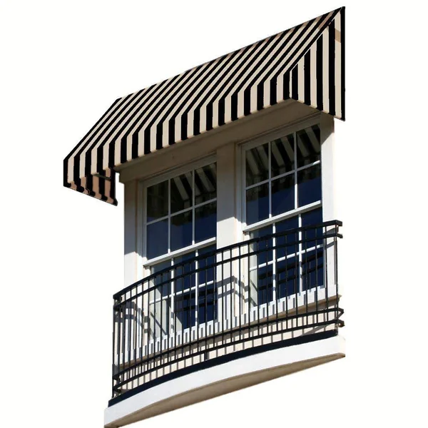 Awntech 3.38 ft. Wide New Yorker Window/Entry Awning (56 in. H x 36 in. D) Black/Tan NK43-3KT