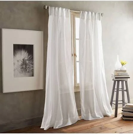 Paradox Solid Sheer Pinch Pleat Curtain Panels DKNY Curtain Color: Silver - Size per Panel: 35" W x 108" L