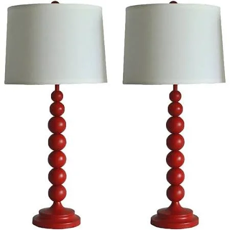 Urbanest Set of 2 Stacked Ball Table Lamps - Antique Gold with Cream Shades