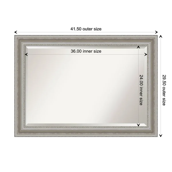 The Gray Barn Parlor Silver Bathroom Vanity Wall Mirror - Large (34 x 28-inch)