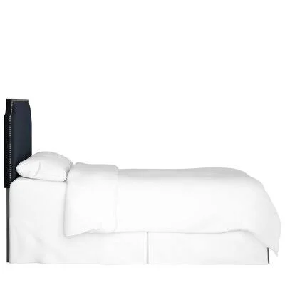 Alamak Velvet Notched Nail Button Upholstered Panel Headboard Willa Arlo Interiors Size: Twin - Color: Ink