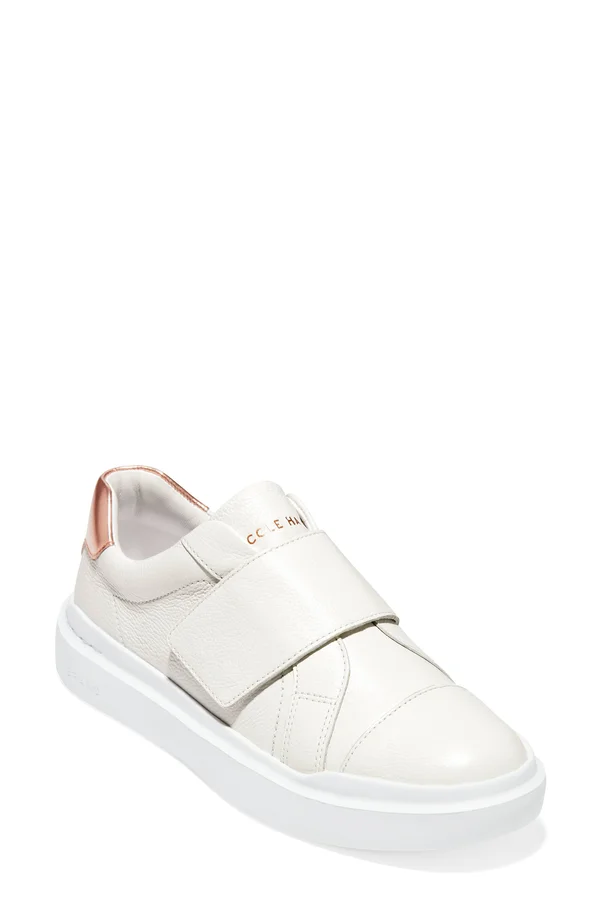 Cole Haan Grandpro Rally Velcro Leather Sneaker, White, 11
