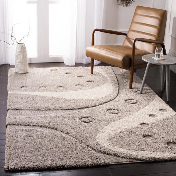 Safavieh 8& x 10& Shag Florida Shag 473 Dark Blue, Ivory Rug