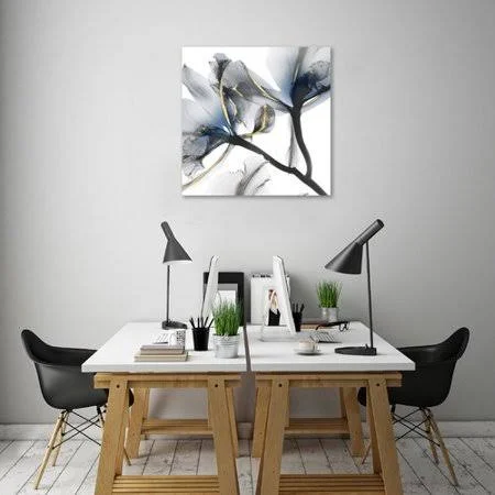 Mercer41 &Indigo Luster Cyclamen 2& Graphic Art Print on Wrapped Canvas - Gray