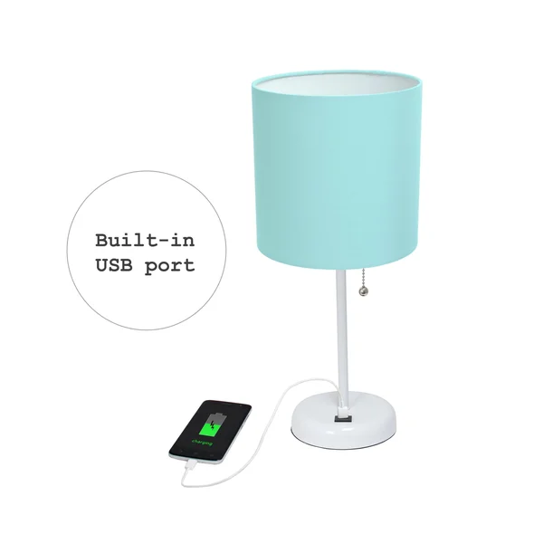 Limelights Stick Lamp with USB Charging Port and Fabric Shade 2 Pack Set - Tan