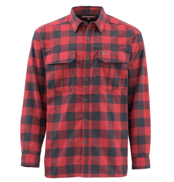 Simms, Coldweather Shirt - Sand Buffalo Plaid, XL