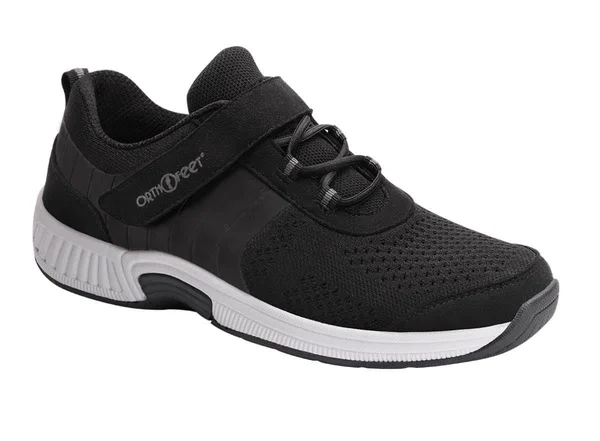 Women's OrthoFeet Joelle Walking Sneaker - Size: 11.5, Black