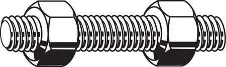 Fabory U22538.162.1075 Threaded Stud, ss, 1-5/8-8X10-3/4, pk6