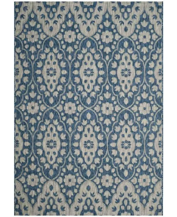 Martha Stewart by Safavieh Tulip Medallion 9& x 12& Area Rug in Navy