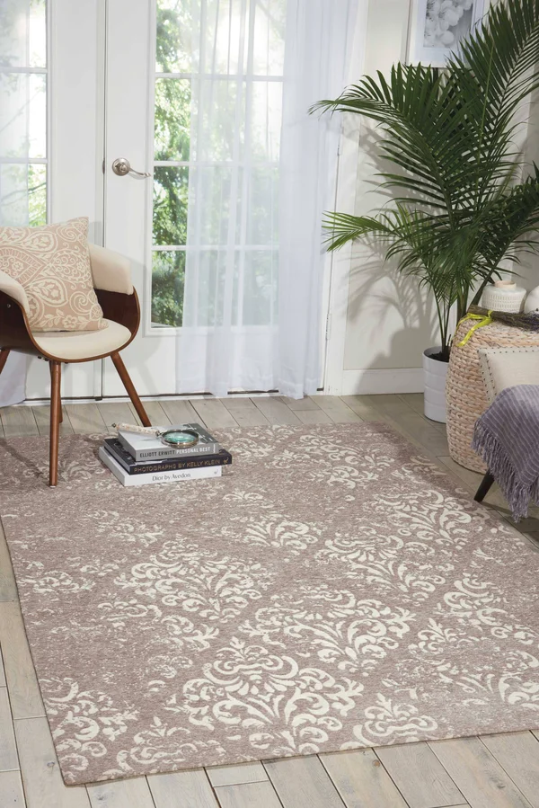Nourison Damask DAS03 Area Rug - Ivory/Grey, 8& x 10&