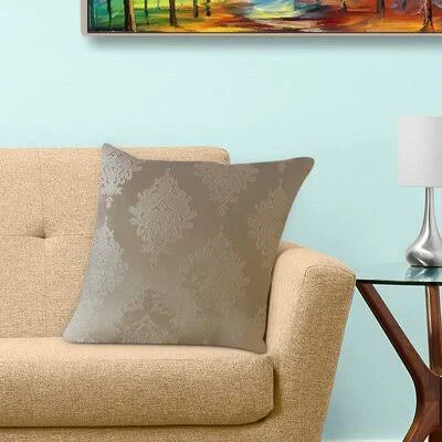 Fulmer Damask Pillow Charlton Home Color: Tan, Size: 26x22 x 26