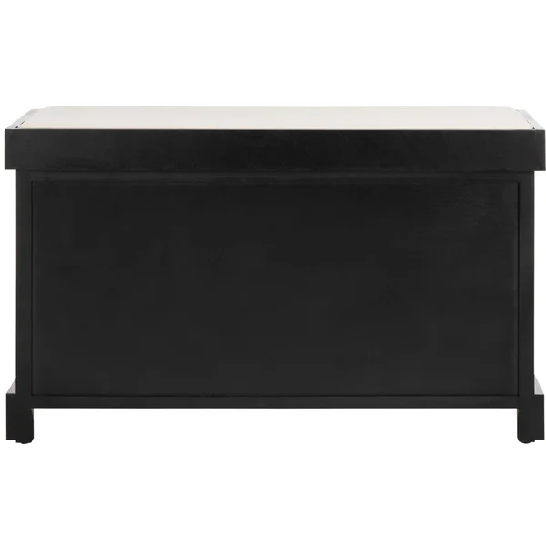 Safavieh Freddy Distressed Black Wicker Storage Bench