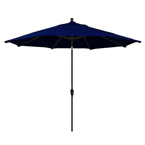 California Umbrella 11& Sunset Series Patio Umbrella - Aluminum Pole, Bronze/True Blue
