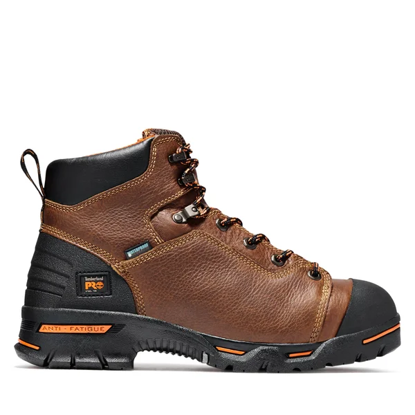 Men's Timberland Pro Endurance 6-Inch Steel Toe Waterproof Boots Brown