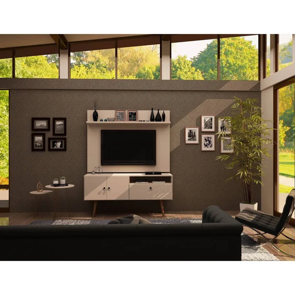 Manhattan Comfort Tribeca 53.94 TV Stand and Panel in Off White