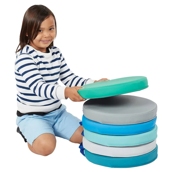 SoftScape 15 inch Round Floor Cushions with Handles for Flexible Seating Classro