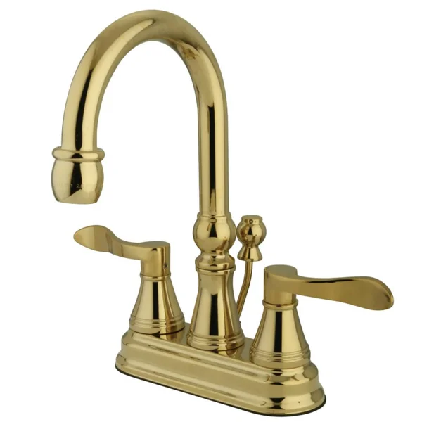 Kingston Brass NuFrench 4-Inch Centerset Bathroom Faucet - Polished Brass