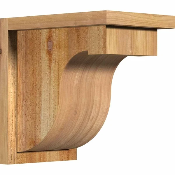 Ekena Millwork COR08X12X12DEL01RWR 8x22W x 12x22D x 12x22H Del Monte Rough Sawn Corbel w/Backplate - Western Red Cedar