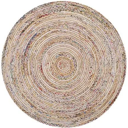 World Menagerie Bowen Hand-Woven Beige/Yellow Area Rug - Men's, Size: Round 8&