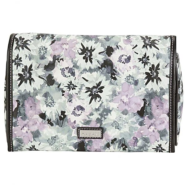 Hadaki Vegan Leather Toiletry Pod Roll Up Shadow Flowers
