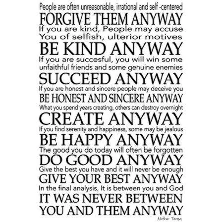 Canvas Mother Teresa Quote 24x16 Gallery Wrap Motivational Typography