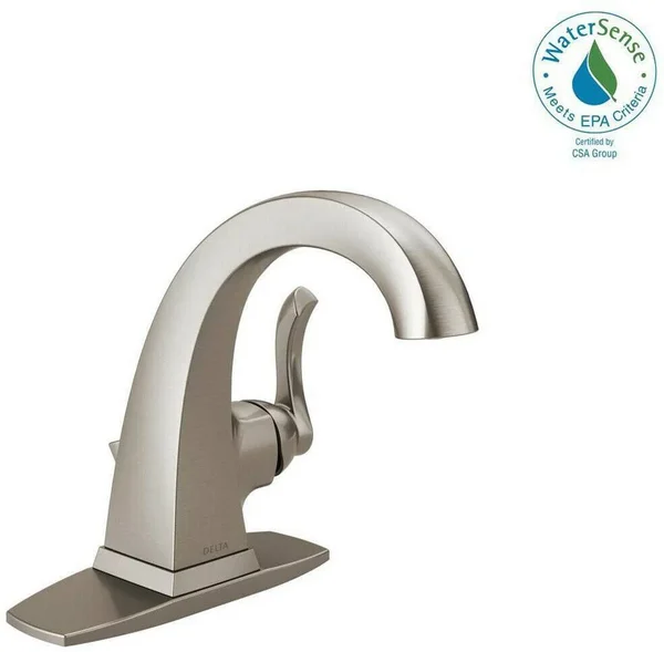 Delta Everly 4 in. Centerset Single-Handle Bathroom Faucet in SpotShield Brushed Nickel