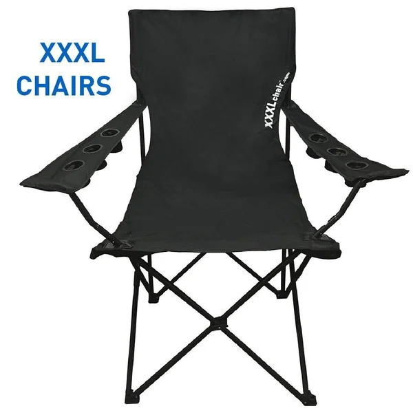 EasyGoProducts Giant Oversized Big Portable Folding Camping Beach Outdoor Chair with 6 Cup Holders! Fold Compact Into Carry Bag