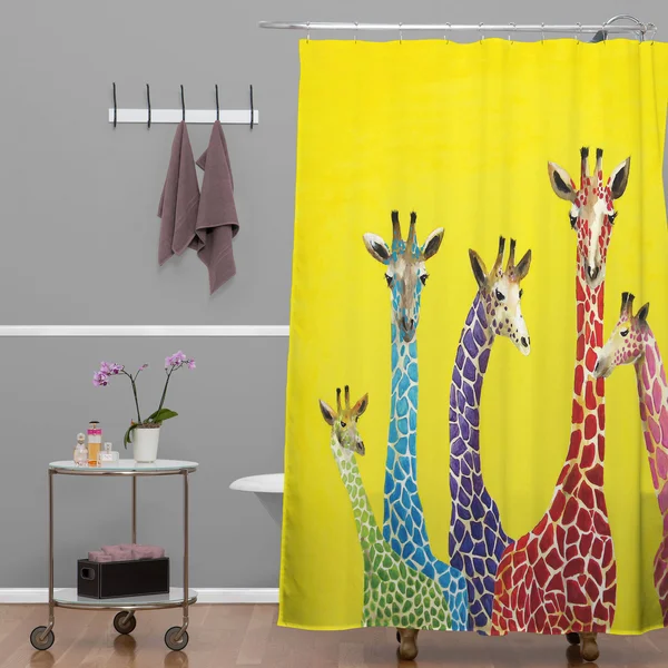 Deny Designs Clara Nilles Jellybean Giraffes Shower Curtain, 69x22 x 72x22