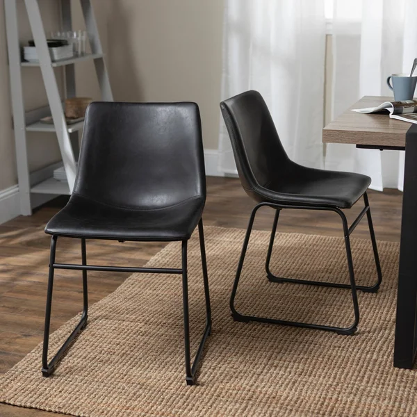Carbon Loft Prusiner Faux Leather Dining Chair (Set of 2) Black