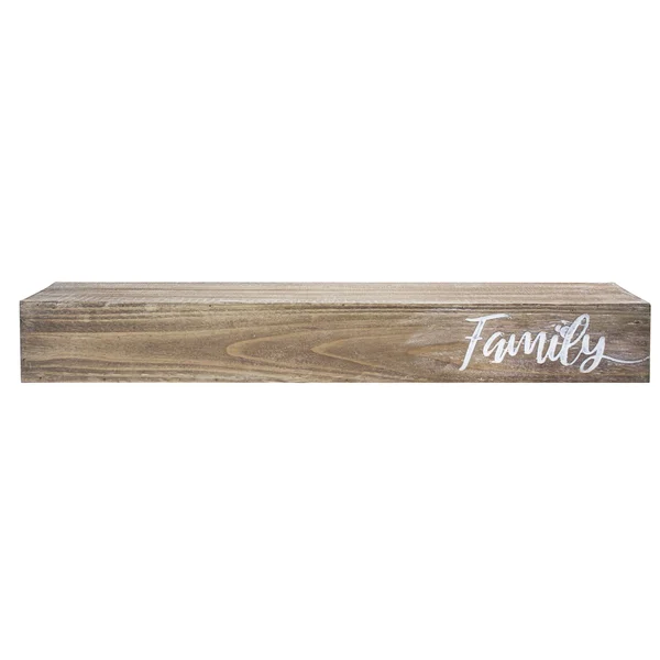 American Art Decor Family Wood Floating Wall Shelf, Brown