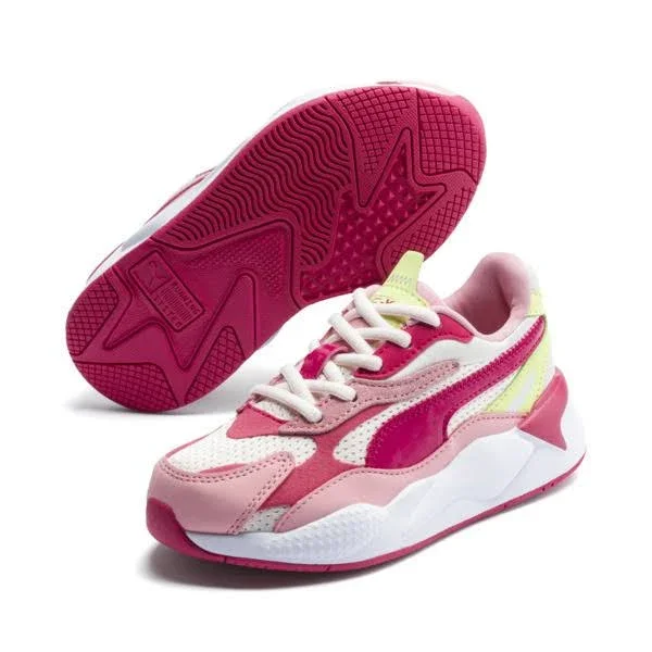 Puma RS-X3 Summer Splash Pink/White Preschool Girls& Shoes, Size: 2.5