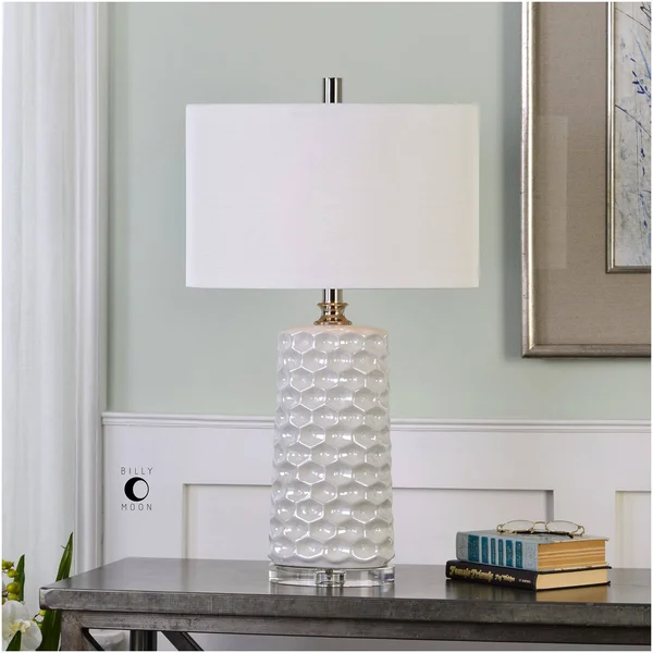 Uttermost Sesia Honeycomb Table Lamp, White