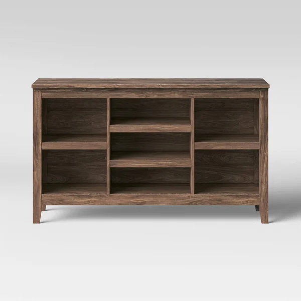 32x22 Carson Horizontal Bookcase with Adjustable Shelves Walnut Brown - Threshold