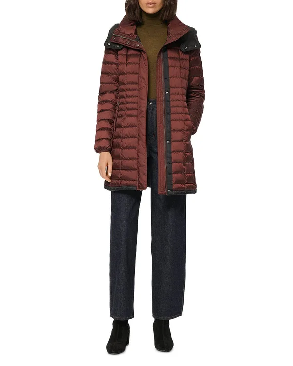 Marc New York Women's Marble Puffer Coat - Navy - Size XL