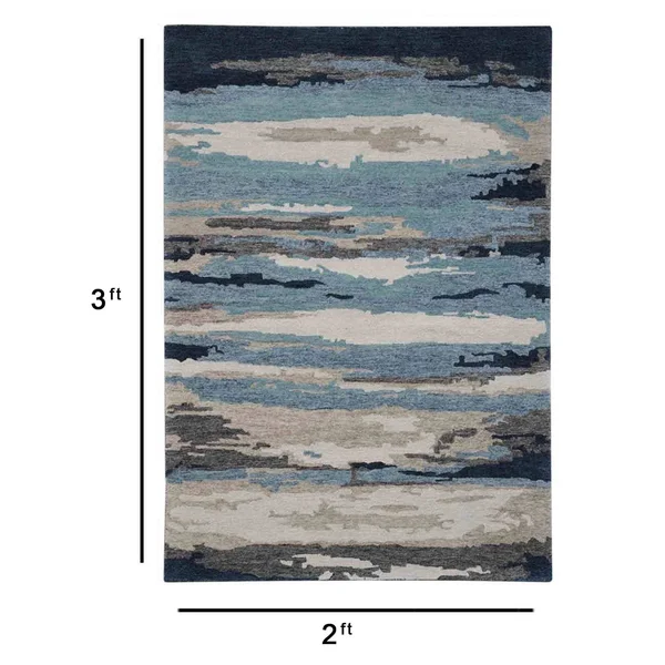 Amer Rugs Abstract ABS-4 Area Rug, 5' x 8' - Blue