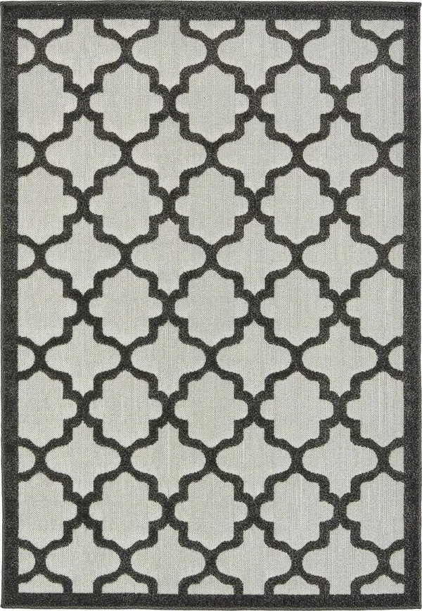 Unique Loom Tulsa Indoor/ Outdoor Area Rug - 4& x 6& Black