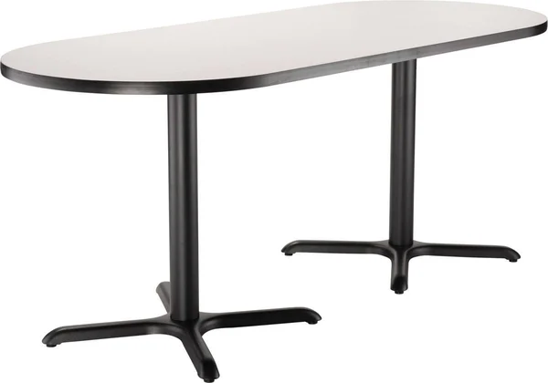 National Public Seating NPS Cafe Table - 30x22x72x22 Racetrack, x Base, 30x22 Height, Grey Nebula