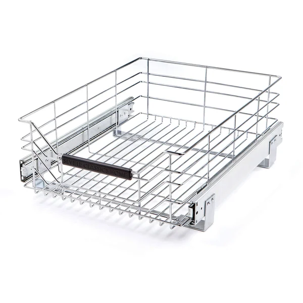 Seville Classics Ultradurable Commercial-Grade Pull-Out Sliding Steel Wire Cabinet Organizer for Shelving with Wheels - 14x22 W x