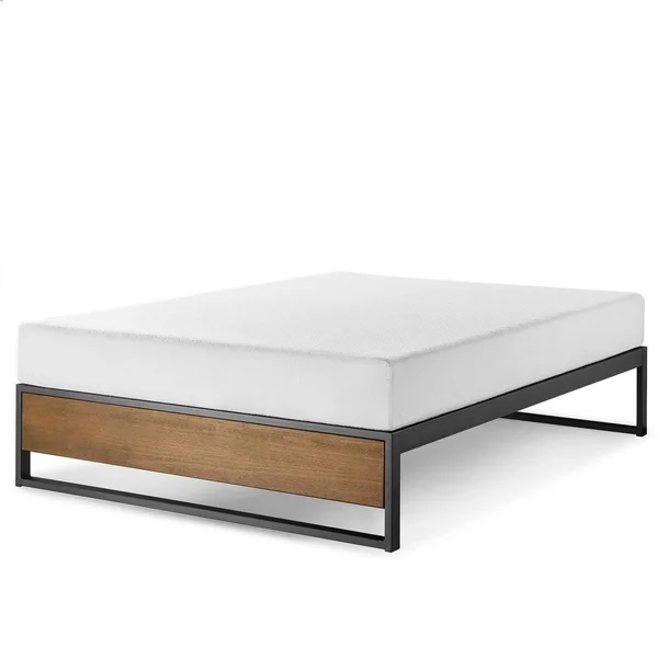 Priage by Zinus Good Design Winner 14 inch Brown Metal and Wood Platforma Bed (Queen)