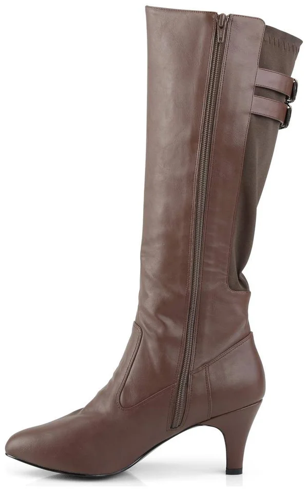 Pleaser Pink Label DIVINE-2018, 3x22 Knee Boot - Brown 12