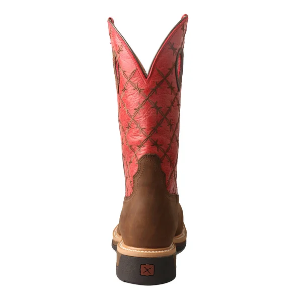 Twisted x Men's MLCA005 Lite Cowboy Alloy Toe Work Boot - Brown/Flash Red Leather