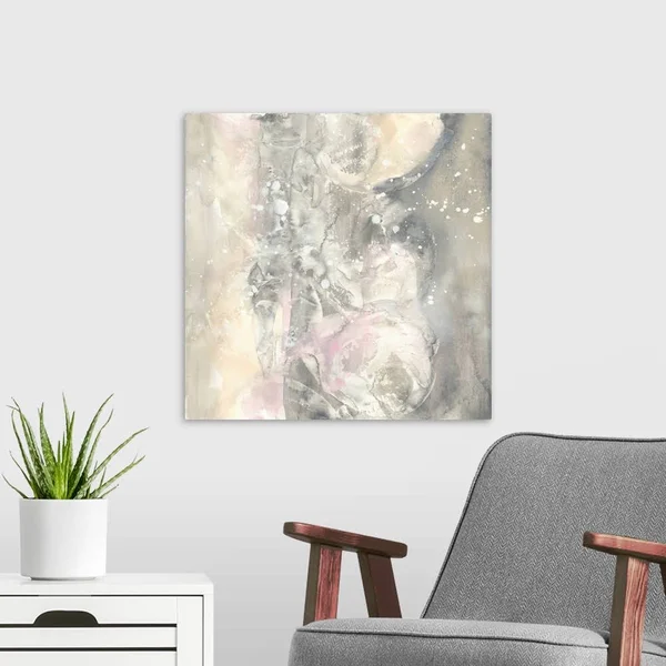 Blushing Snowflakes I - Canvas Wall Art, 20x20, Great Big Canvas