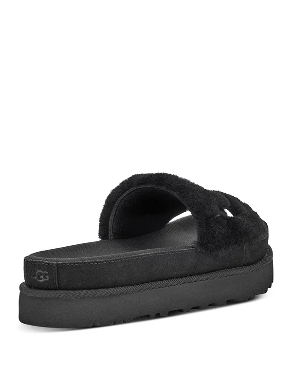 Ugg Women's Laton Fur Slide, Black Size: 9.5 M