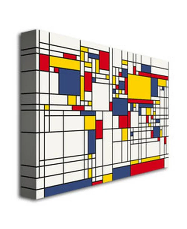 Trademark Art Mondrian World Map Canvas Art by Michael Tompsett - 30x47