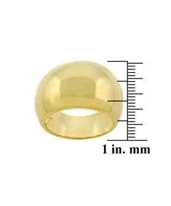 Mondevio 18K Gold Over Sterling Silver Cast Dome Ring - 9