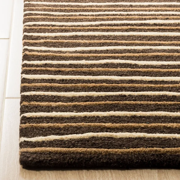 Safavieh 2&-3x22 x 10& Martha Stewart Hand Drawn Stripe Nmbus Cloud GRY Rug